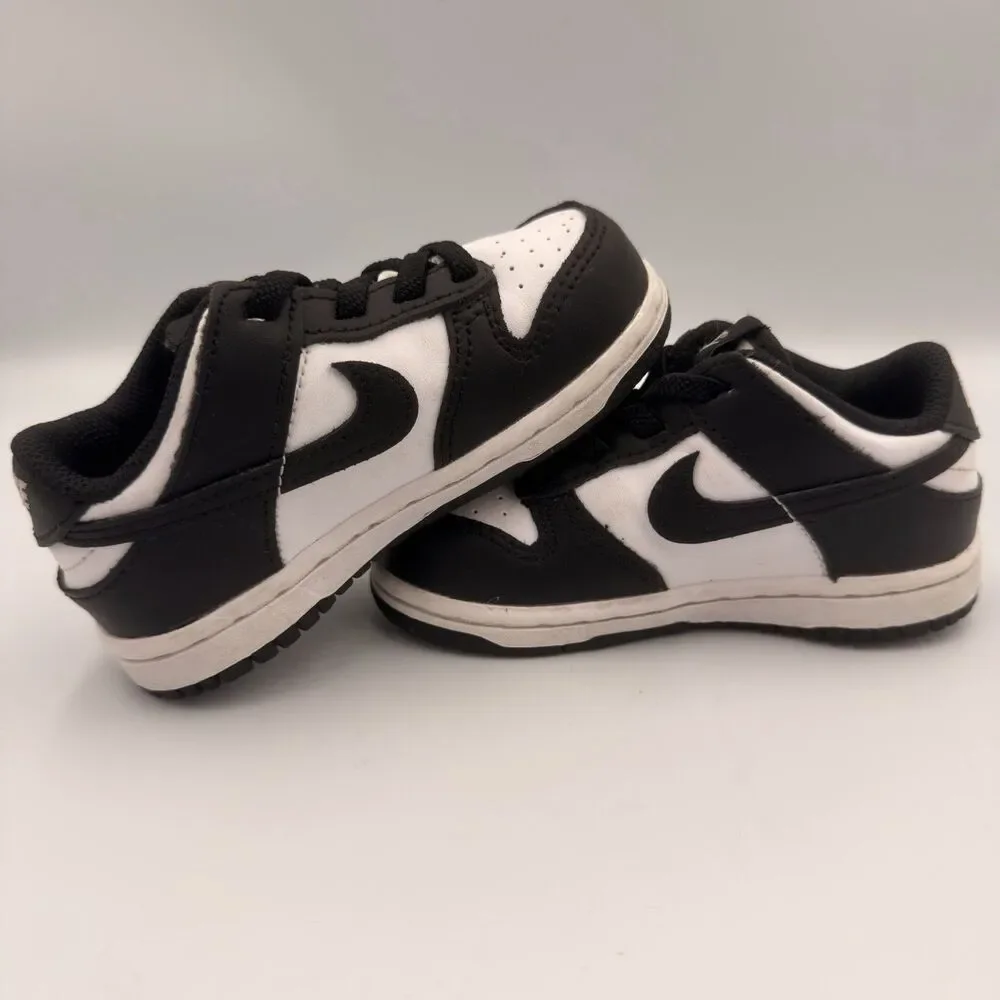Nike Dunk Low Panda Black White Toddler Size 8C CW1589-100 Kids Sneakers